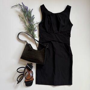 Teeze Me Black Sheath Mini Dress Scoop Neck Sleeveless